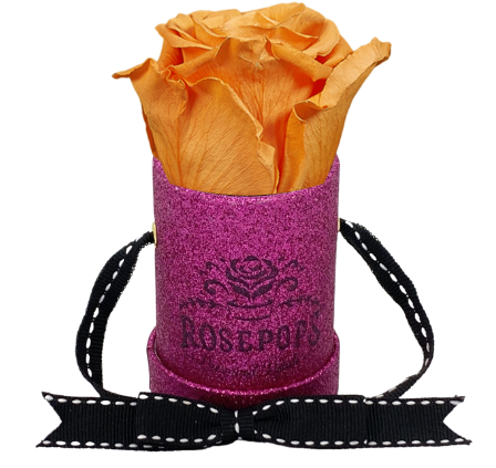 1 Rose Round - Pink Glitter