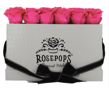 18 Roses Rectangle - White Croc