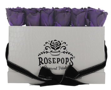 18 Roses Rectangle - White Croc