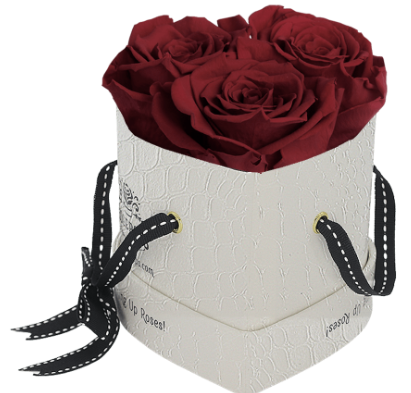 3 Roses Heart- White Croc
