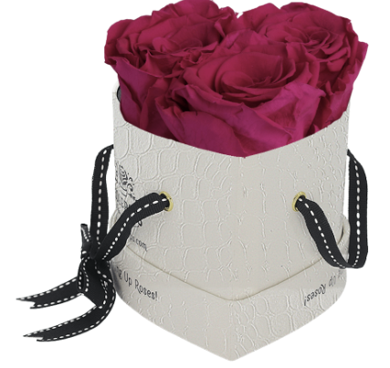 3 Roses Heart- White Croc
