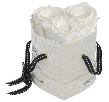 3 Roses Heart- White Croc