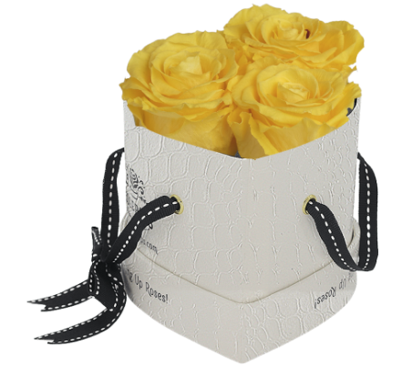 3 Roses Heart- White Croc