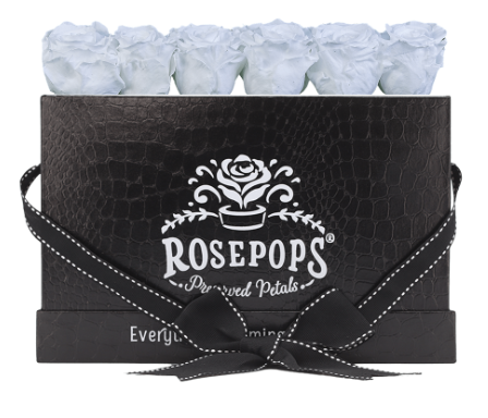 6 Roses Rectangle - Black Croc