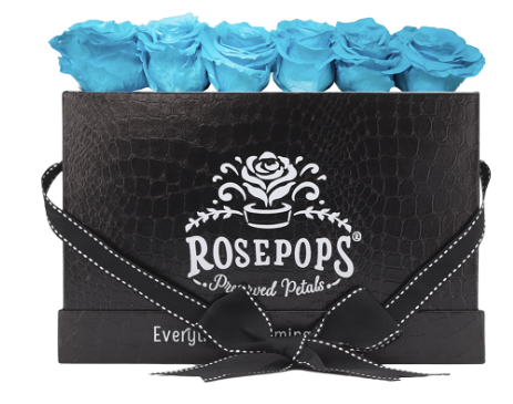 6 Roses Rectangle - Black Croc