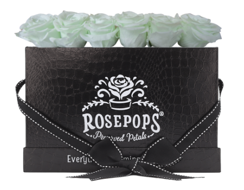 6 Roses Rectangle - Black Croc