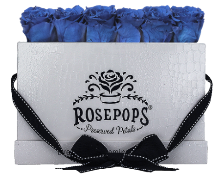 6 Roses Rectangle - White Croc
