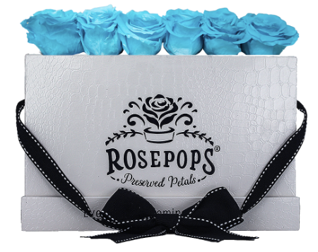 6 Roses Rectangle - White Croc