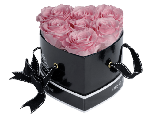 6 Roses Heart- Black Lacquer
