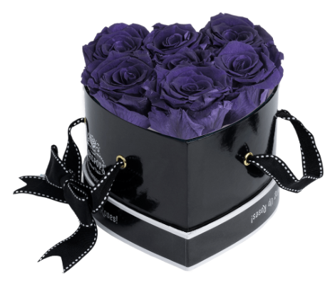 6 Roses Heart- Black Lacquer
