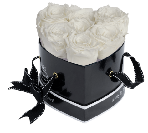 6 Roses Heart- Black Lacquer