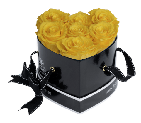 6 Roses Heart- Black Lacquer