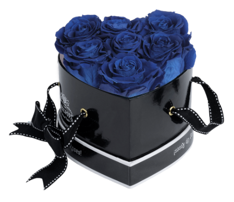 6 Roses Heart- Black Lacquer
