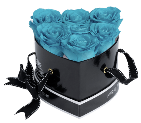 6 Roses Heart- Black Lacquer