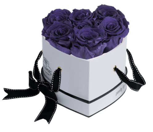 6 Roses Heart- White Lacquer