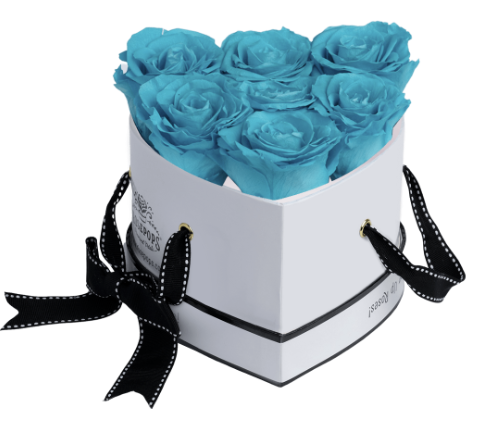 6 Roses Heart- White Lacquer