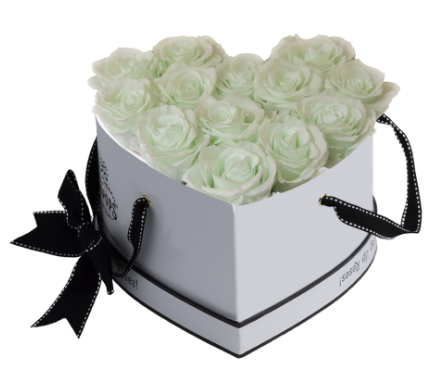 13 Roses Heart- White Lacquer