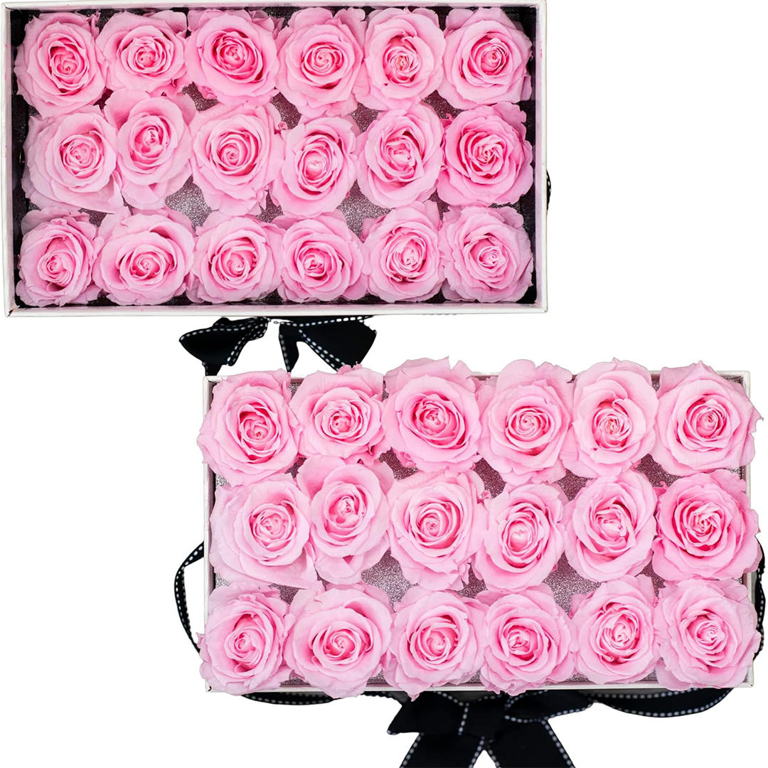 White Croc Pop of the Line - 18 Pink Roses