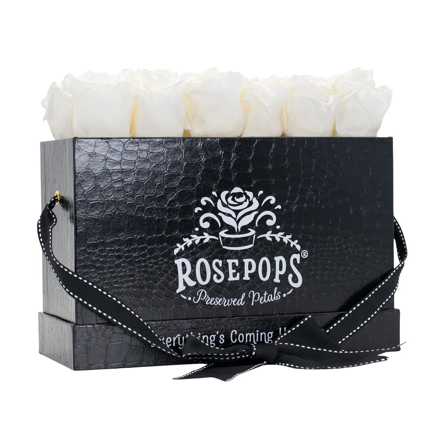 12 Roses Rectangle - Black Croc