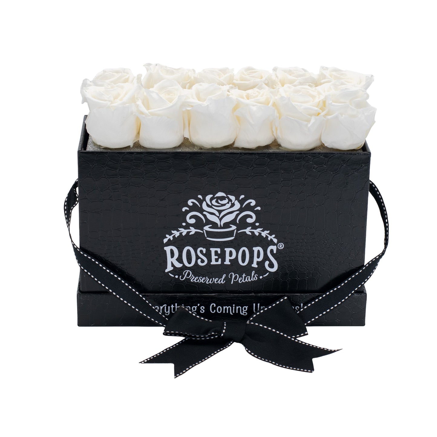 12 Roses Rectangle - Black Croc