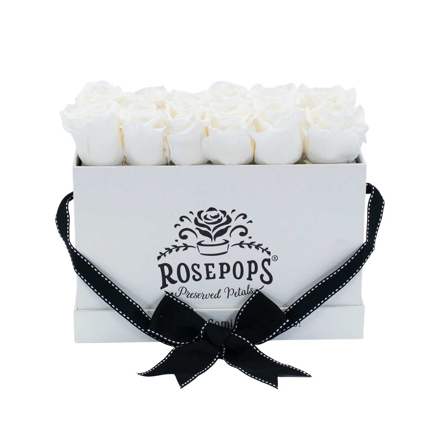 12 Roses Rectangle - White Croc