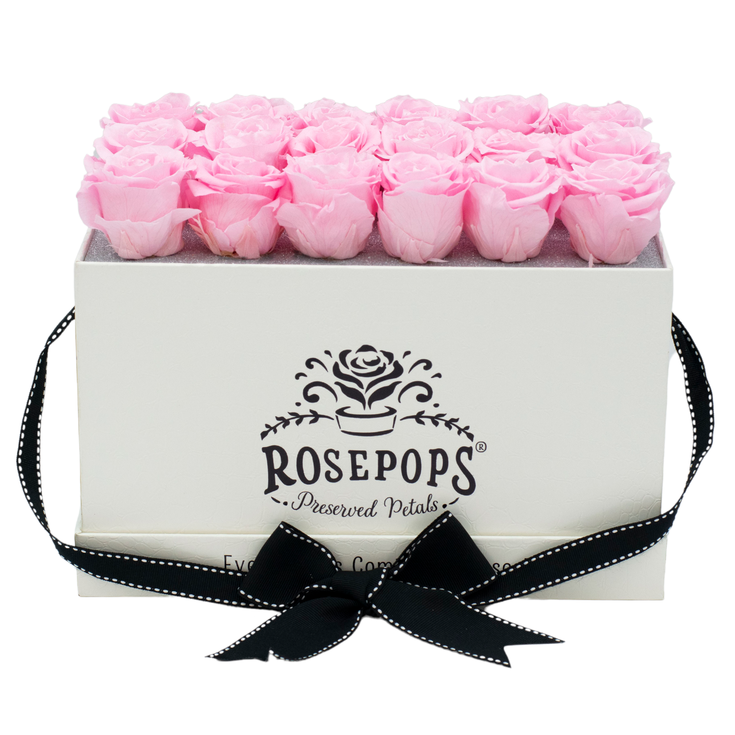 White Monogrammed Pop of the Line - 18 Cotton Candy Roses