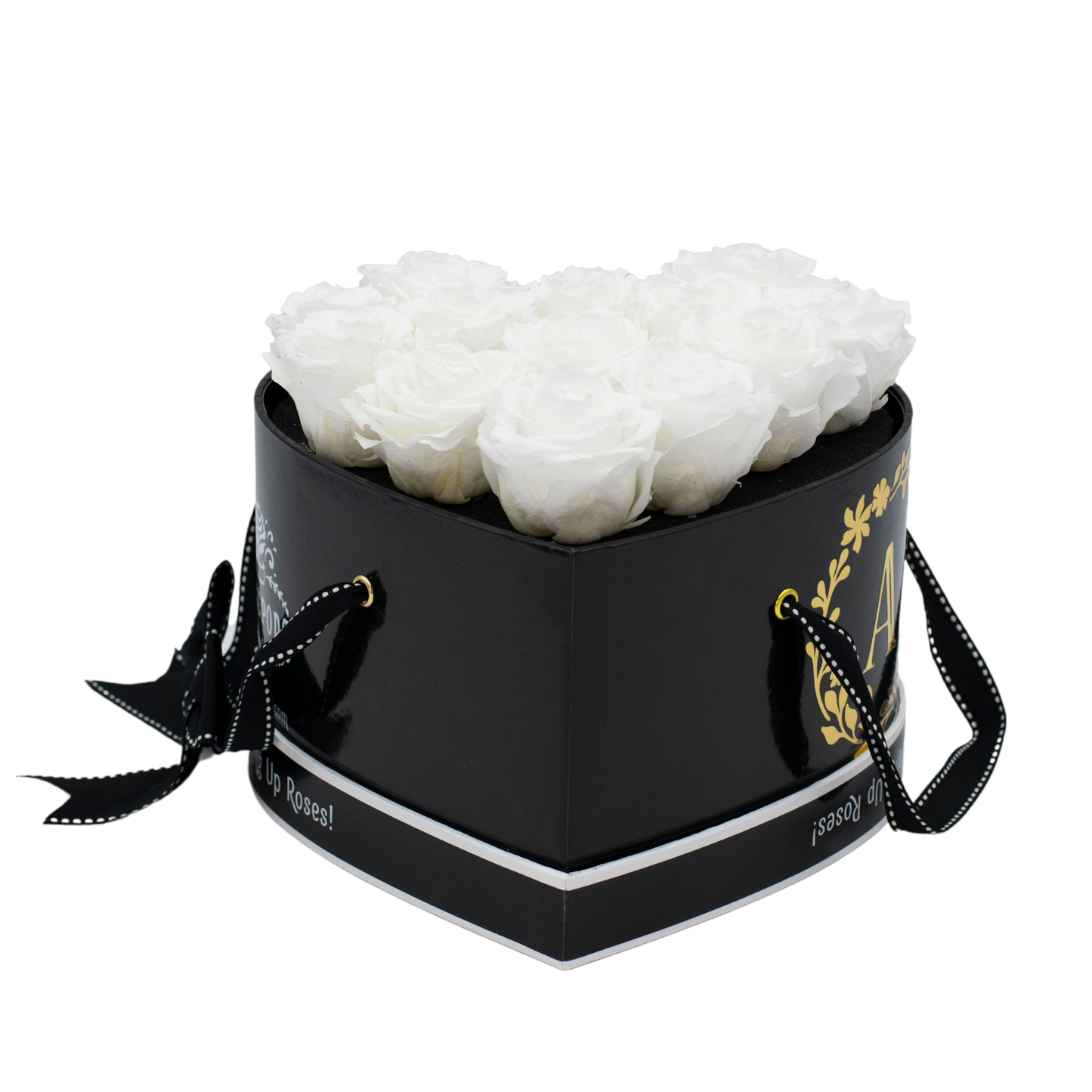 Black Monogrammed Lucky 13 - Marshmallow Fluff Roses