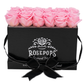 Black Monogrammed Keeper by the Dozen - 12 Soft Pink Roses