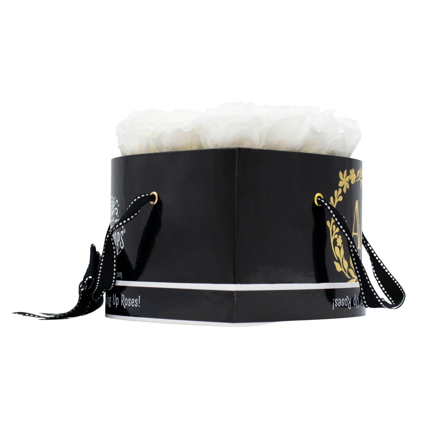 Black Monogrammed Lucky 13 - Marshmallow Fluff Roses
