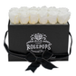 Black Monogrammed Keeper by the Dozen- 12 True White Roses