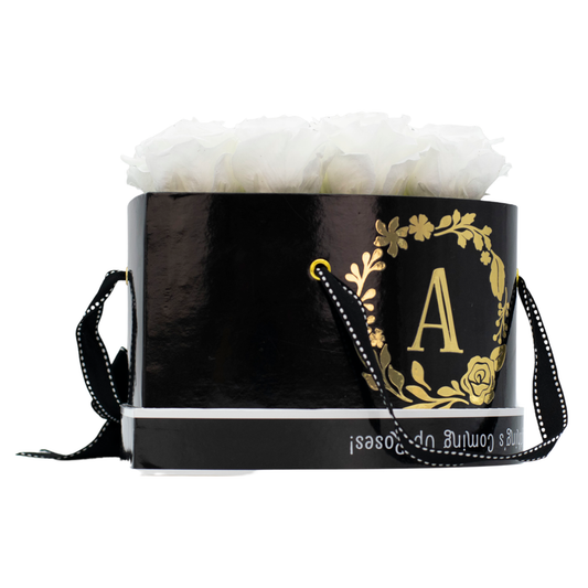Black Monogrammed Lucky 13 - Marshmallow Fluff Roses