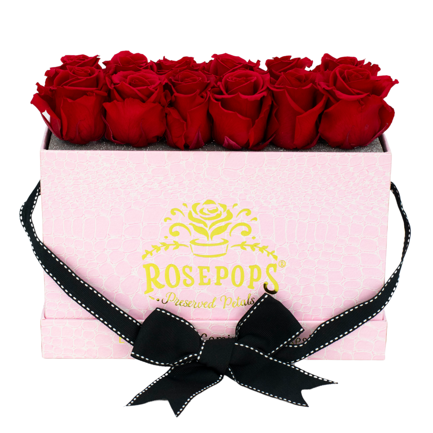 Pink Monogrammed Keeper by the Dozen - 12 Red Roses