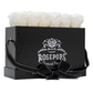 Black Monogrammed Keeper by the Dozen- 12 True White Roses