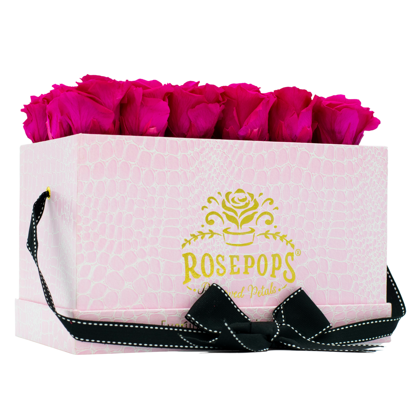 Pink Monogrammed Pop of the Line - 18 Raspberry Punch Roses