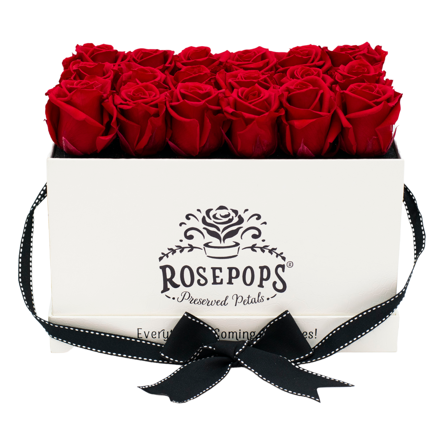 White Monogrammed Pop of the Line - 18 Cherry Crush Roses