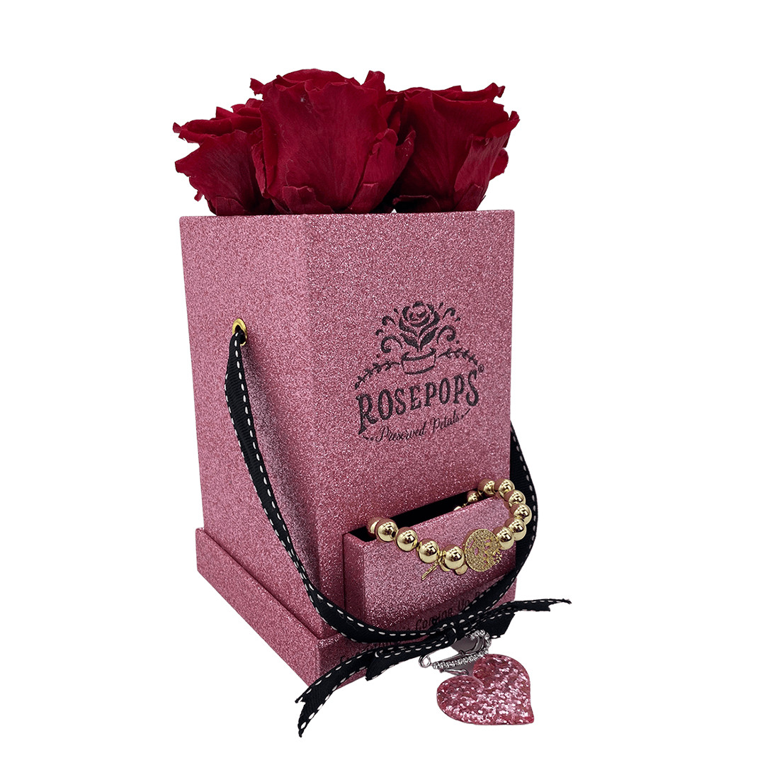 POP Rocks with a Kiss - 4 Red Roses