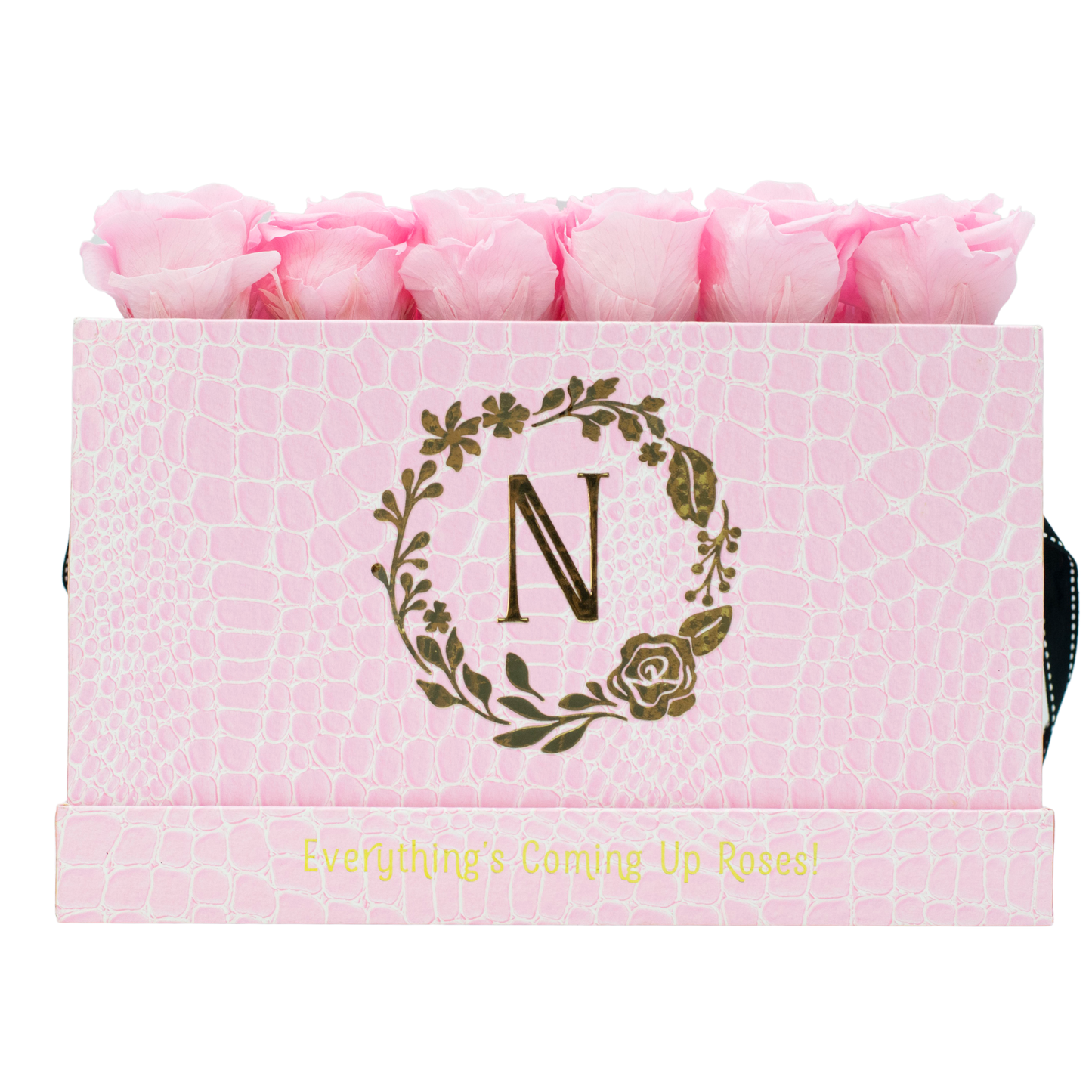 Pink Monogrammed Pop of the Line - 18 Cotton Candy Roses