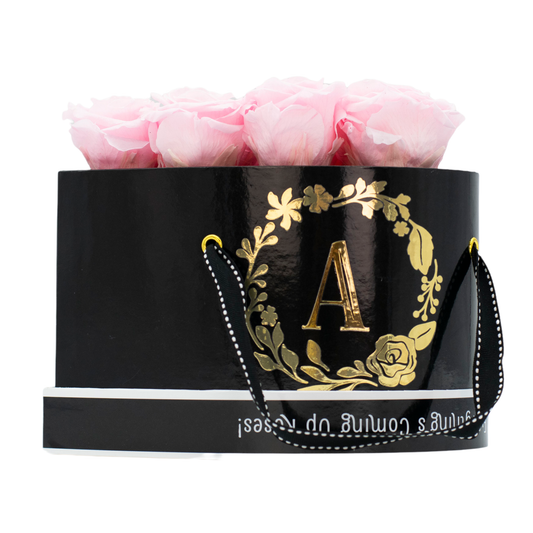 Black Monogrammed Lucky 13 - Cotton Candy Roses