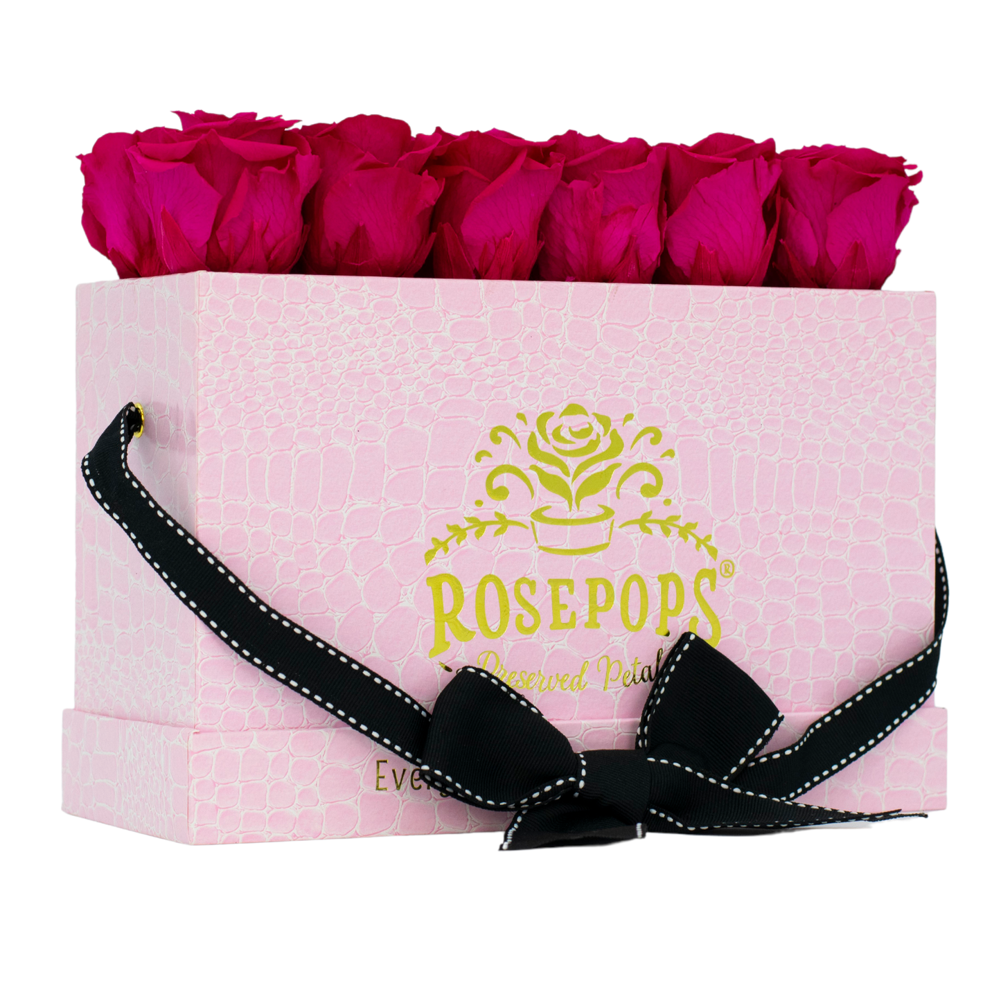 Pink Monogrammed Keeper by the Dozen - 12 Deep Pink Roses