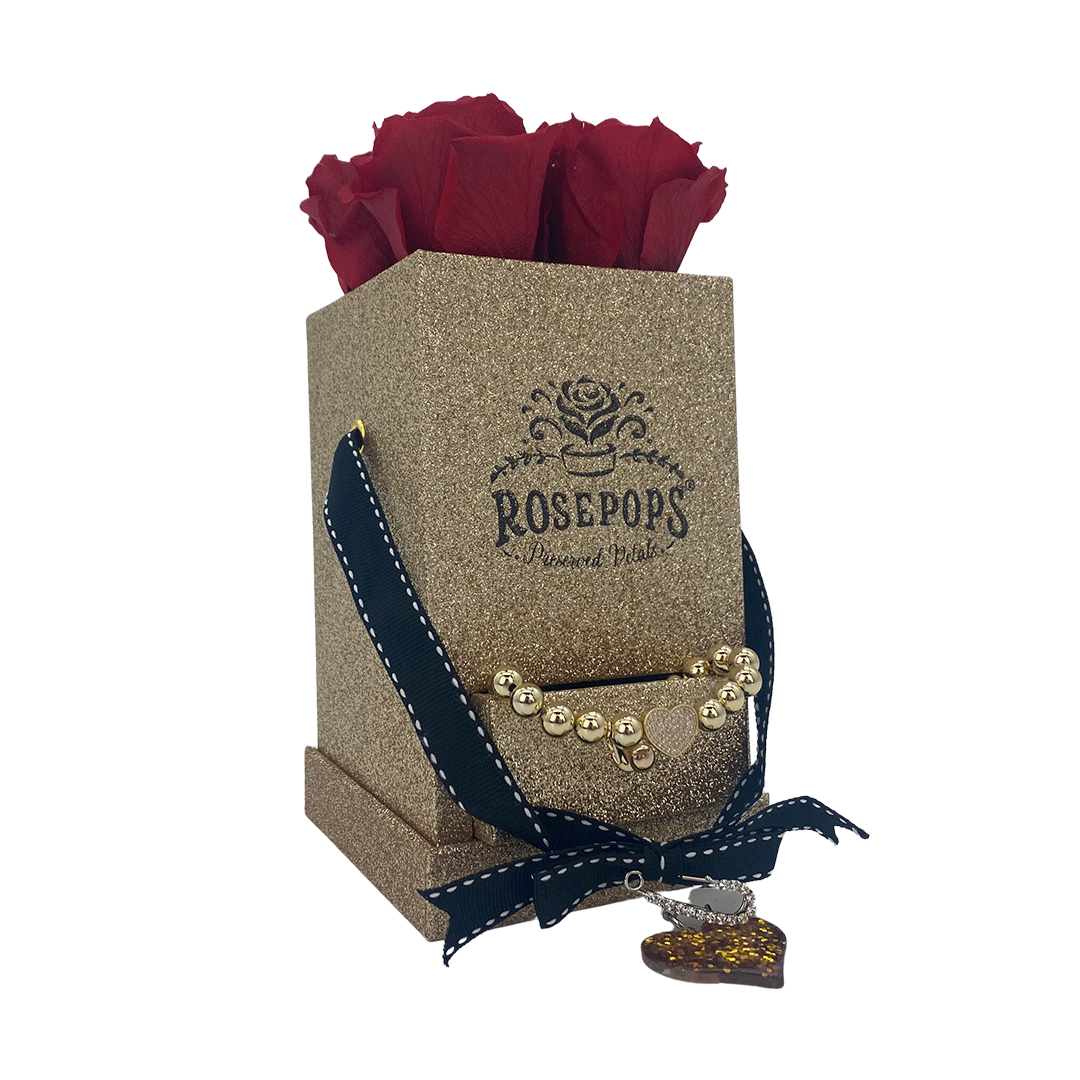 POP Rocks with a Heart - 4 Red Roses