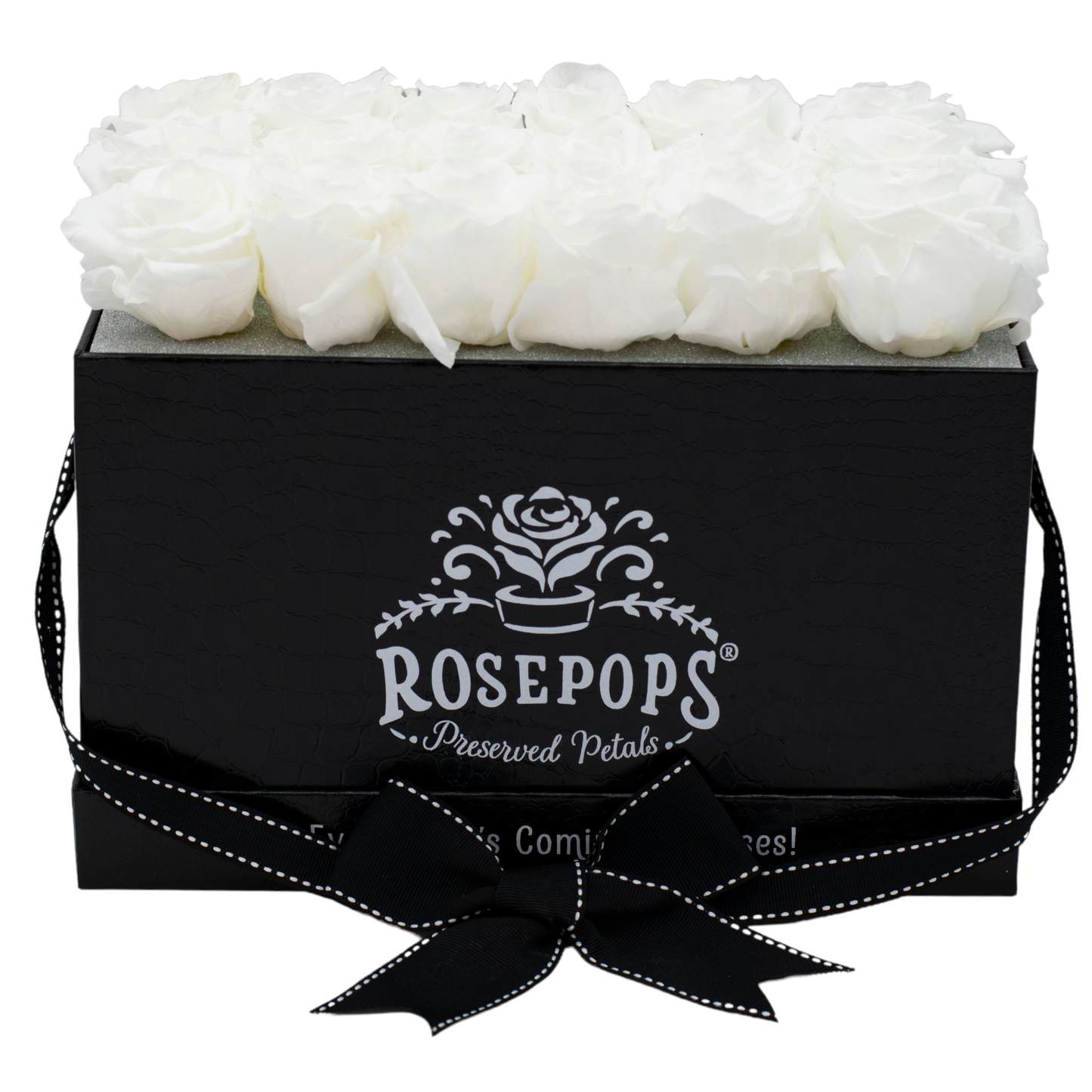 Black Monogrammed Pop of the Line - 18 Marshmallow Fluff Roses