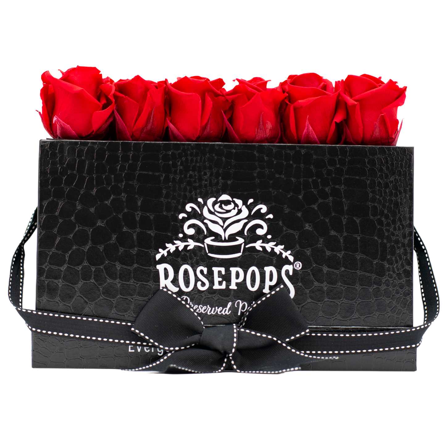Black Monogrammed Keeper by the Dozen - 12 Red Roses