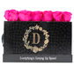 Black Monogrammed Keeper by the Dozen - 12 Deep Pink Roses