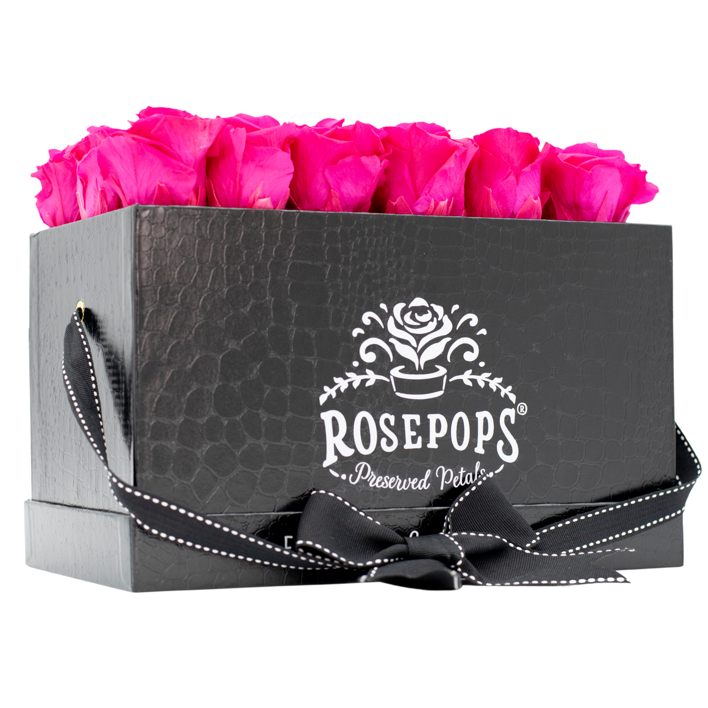 Black Monogrammed Pop of the Line - 18 Raspberry Punch Roses