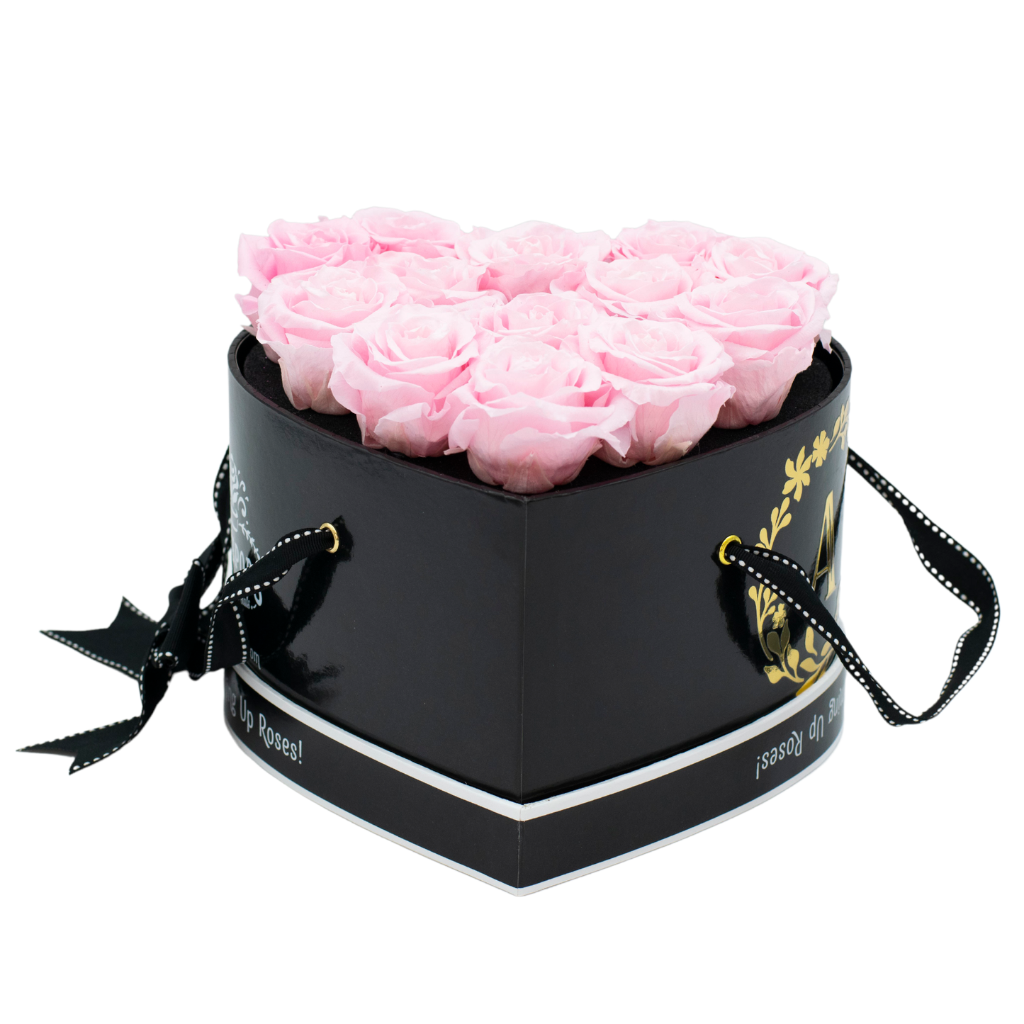 Black Monogrammed Lucky 13 - Cotton Candy Roses