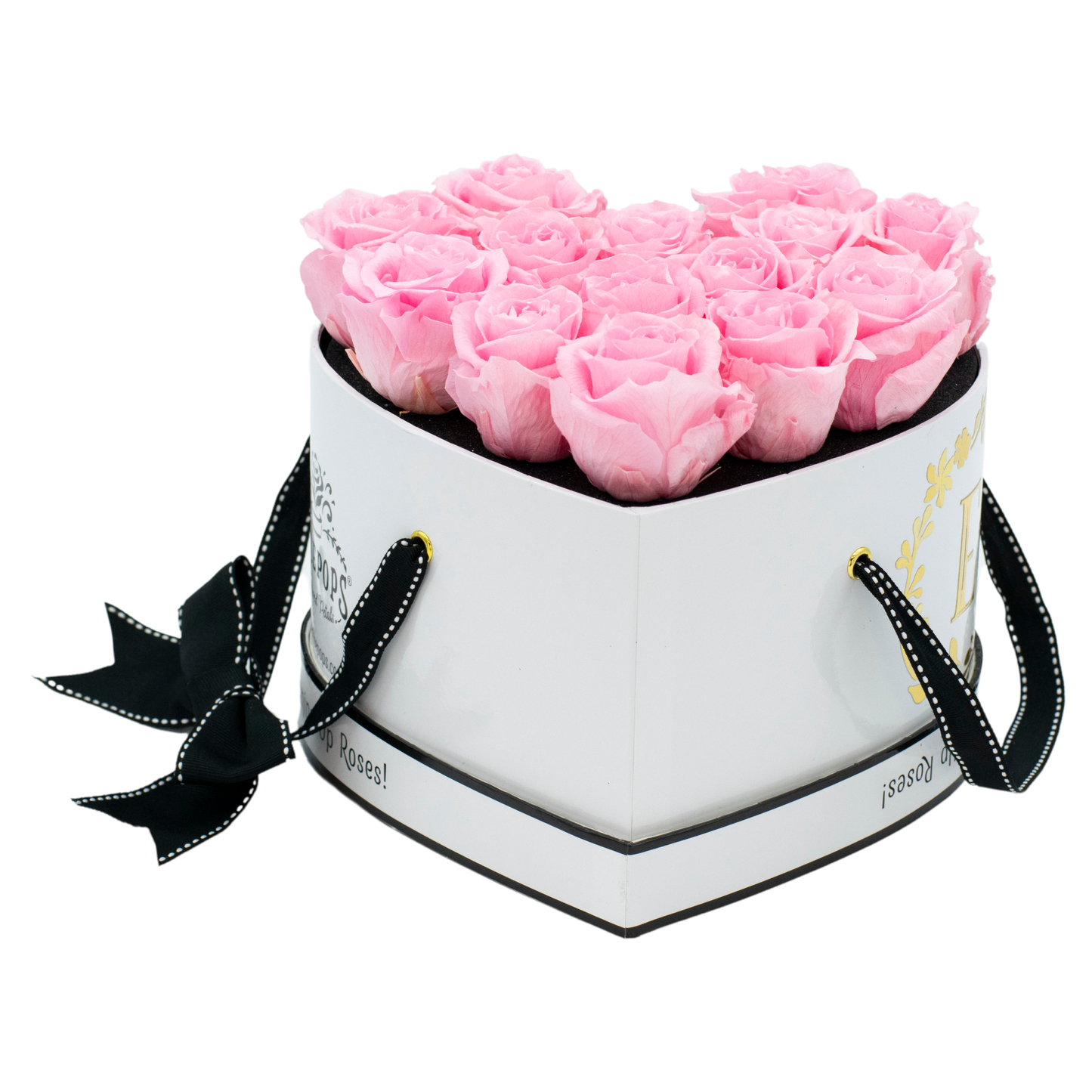 White Monogrammed Lucky 13 - Cotton Candy Roses