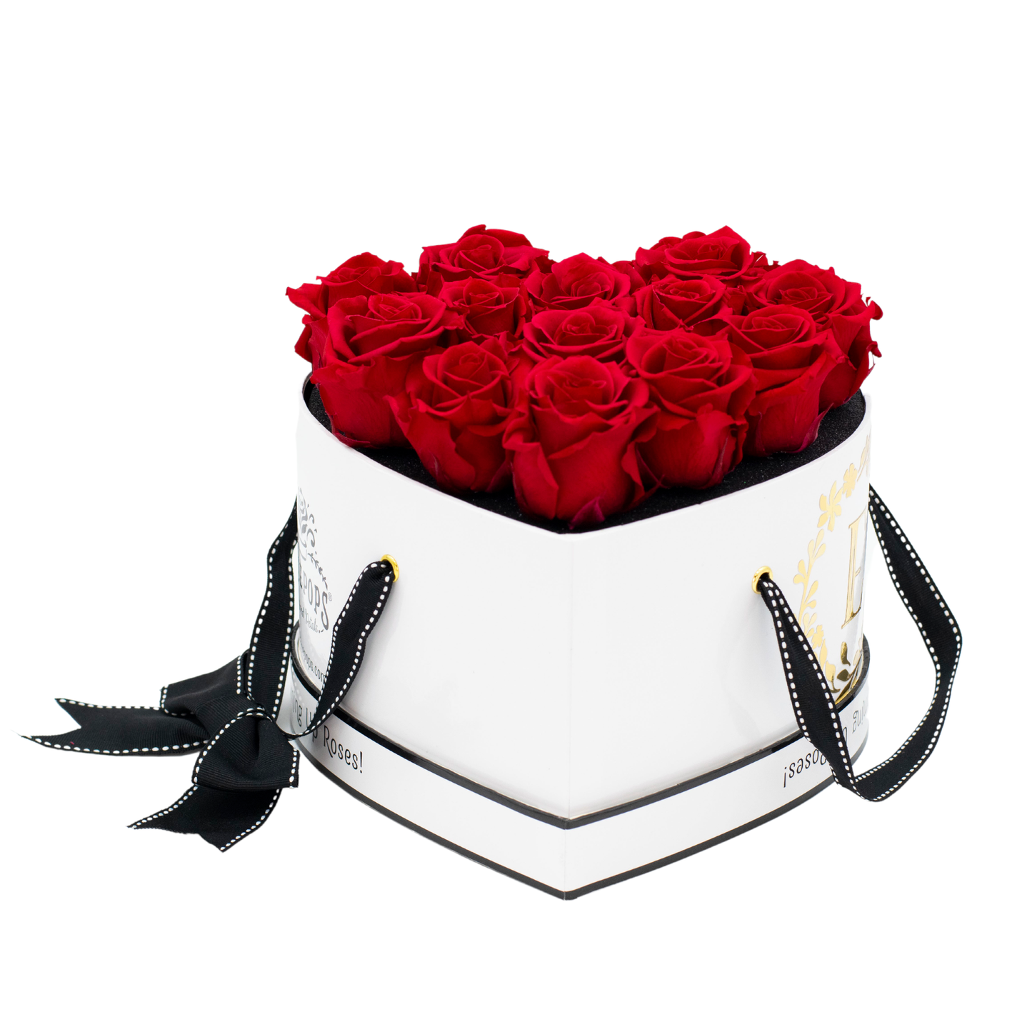 White Monogrammed Lucky 13 - Cherry Roses