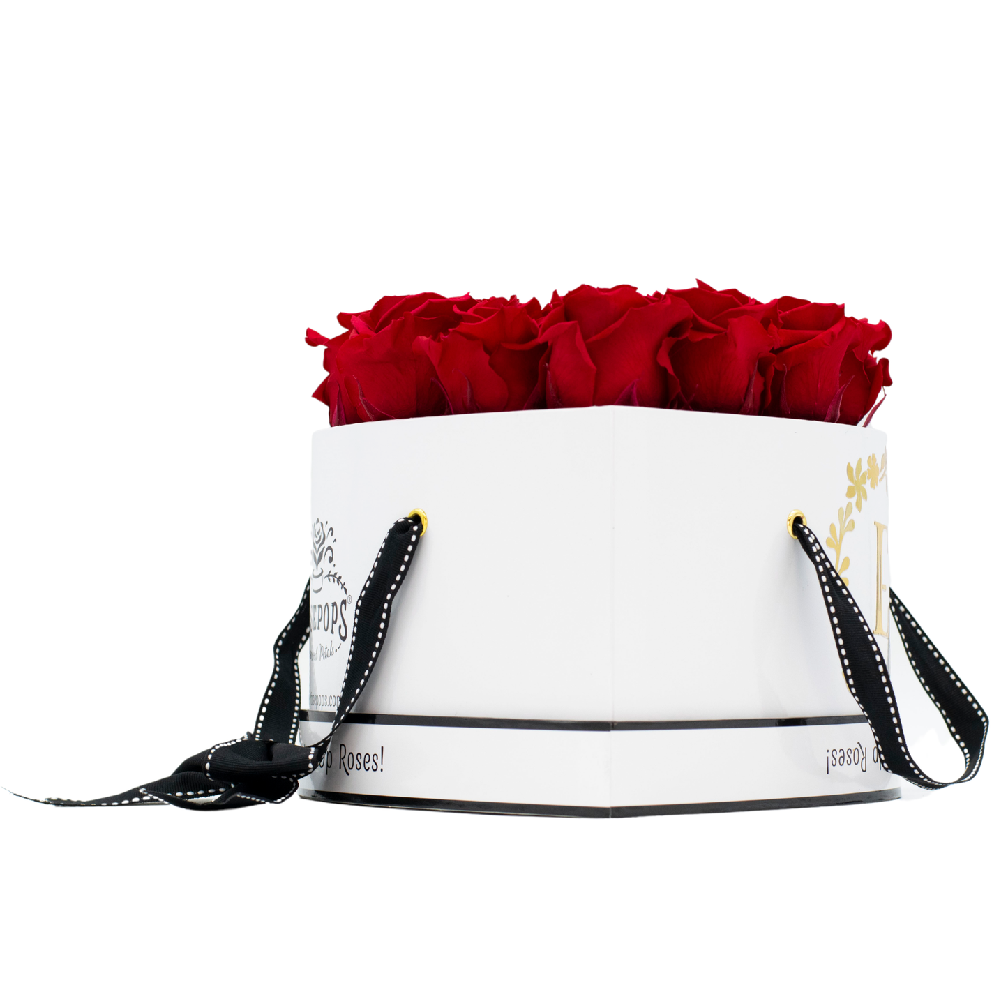 White Monogrammed Lucky 13 - Cherry Roses
