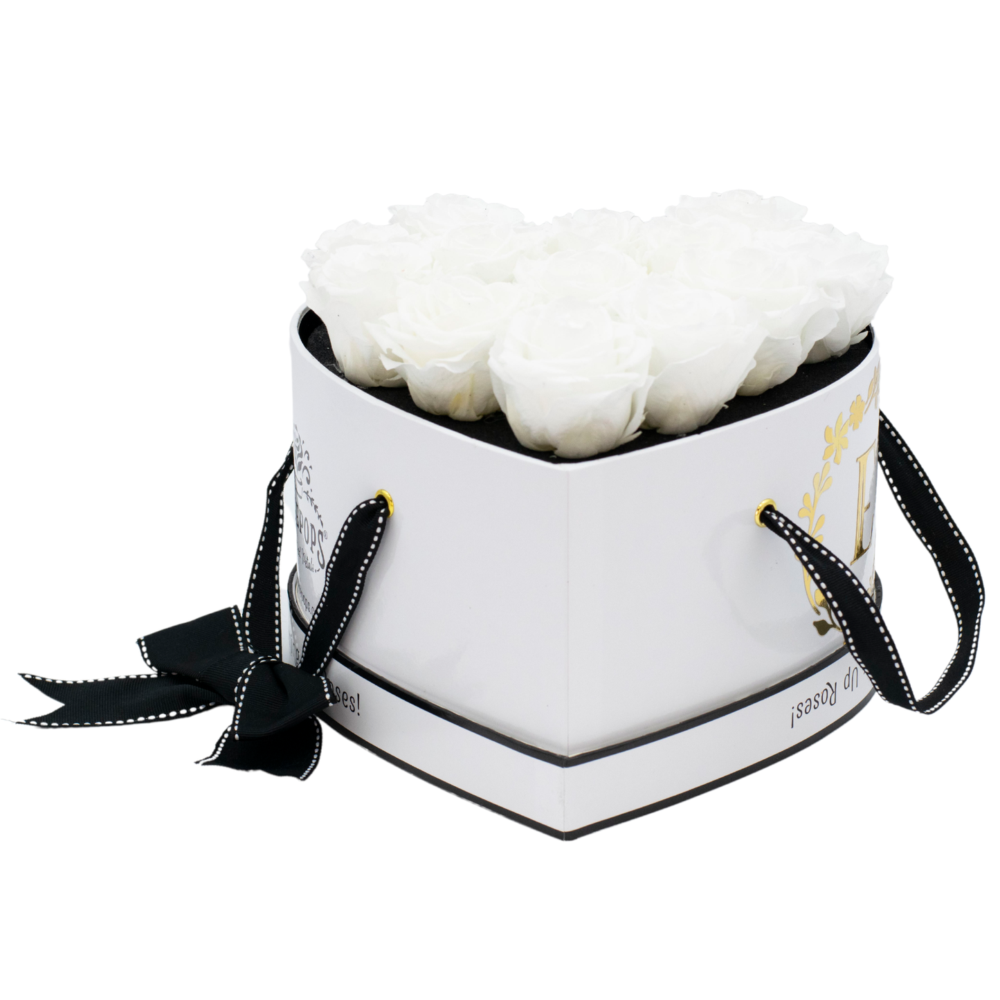 White Monogrammed Lucky 13 - Marshmallow Fluff Roses