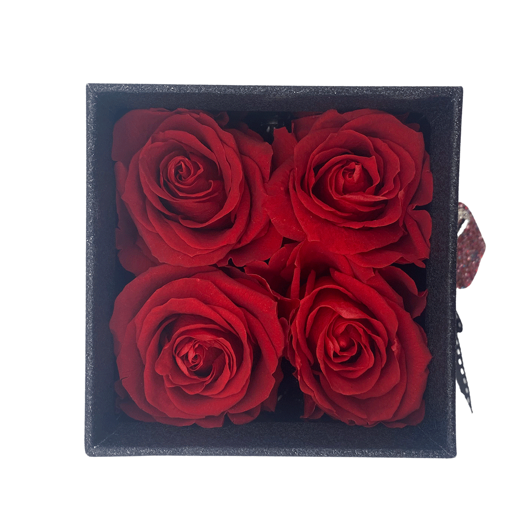 Love on the Rocks - 4 Red Roses